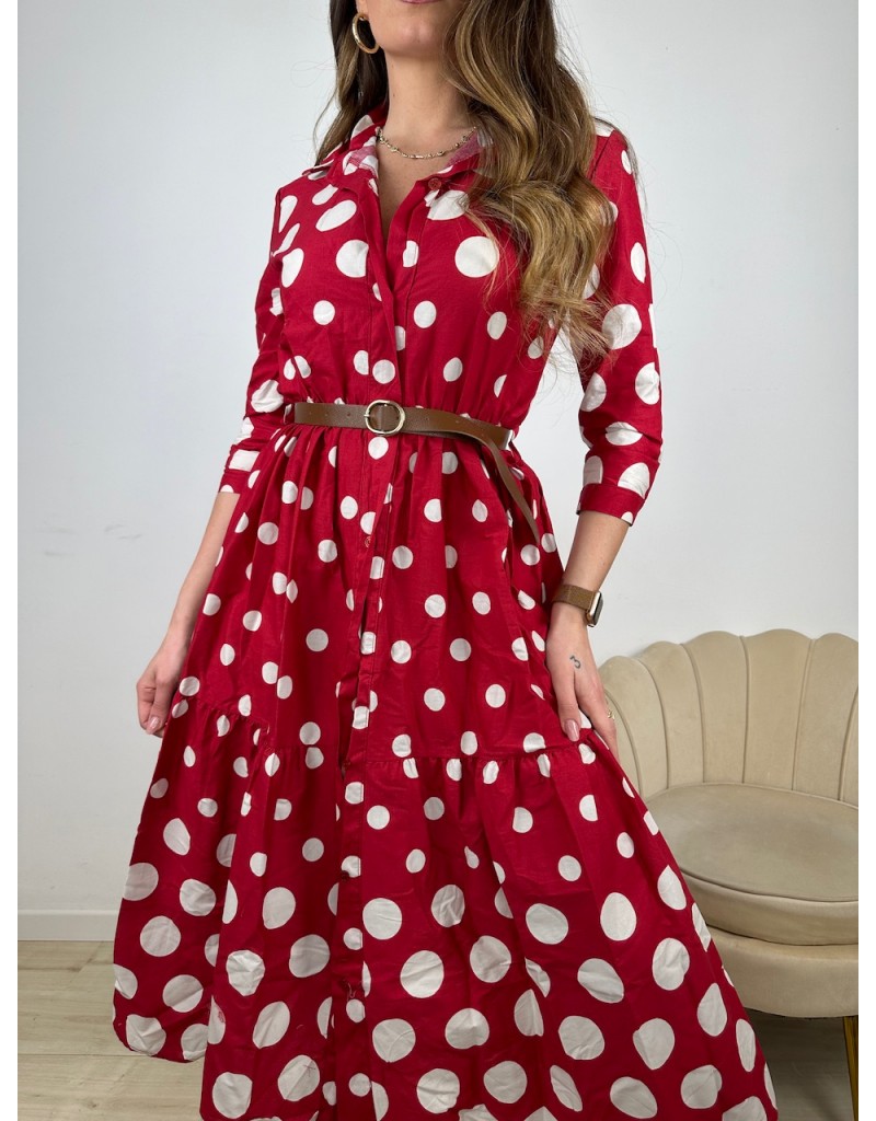 LONG DRESS POIS ROSSO