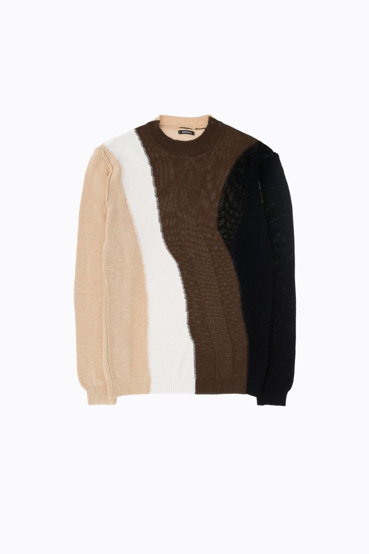 Maglione con fantasia astratta multicolor