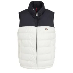MONCLER  Gilet Cerces in tessuto bianco e nero