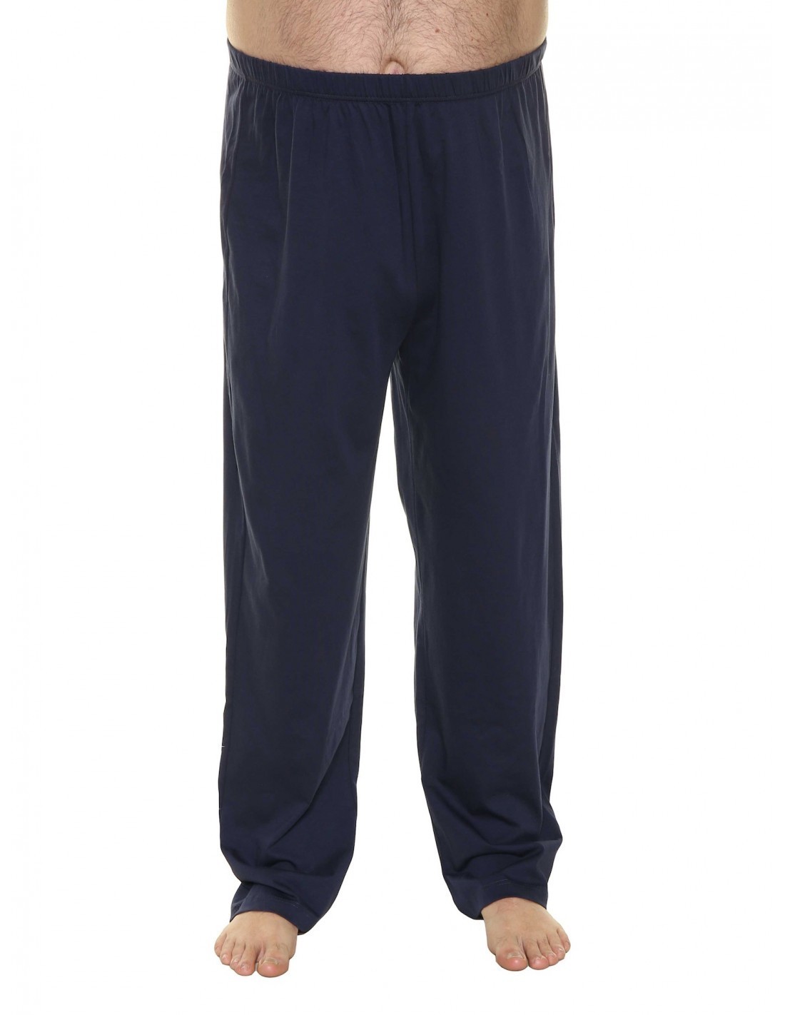 Pigiama cotone collo Serafino Blu - Bluette - Bordo