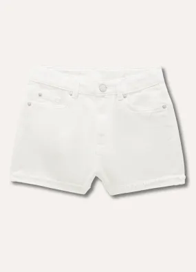 Shorts in denim di puro cotone ragazza