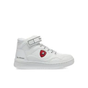 Sneakers alte basket bianche da bambino con stemma