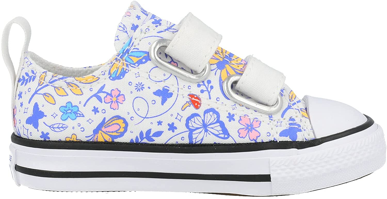 Sneakers Basse Bambino Chuck Taylor All Star 2V Bianco fantasia farfalle e fiori