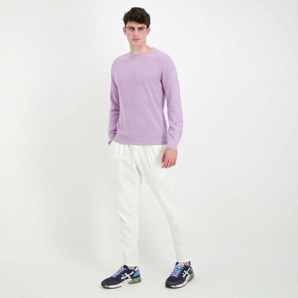 SUN 68 MAGLIONE GIROCOLLO IN COTONE A GRANA DI RISO VINTAGE
