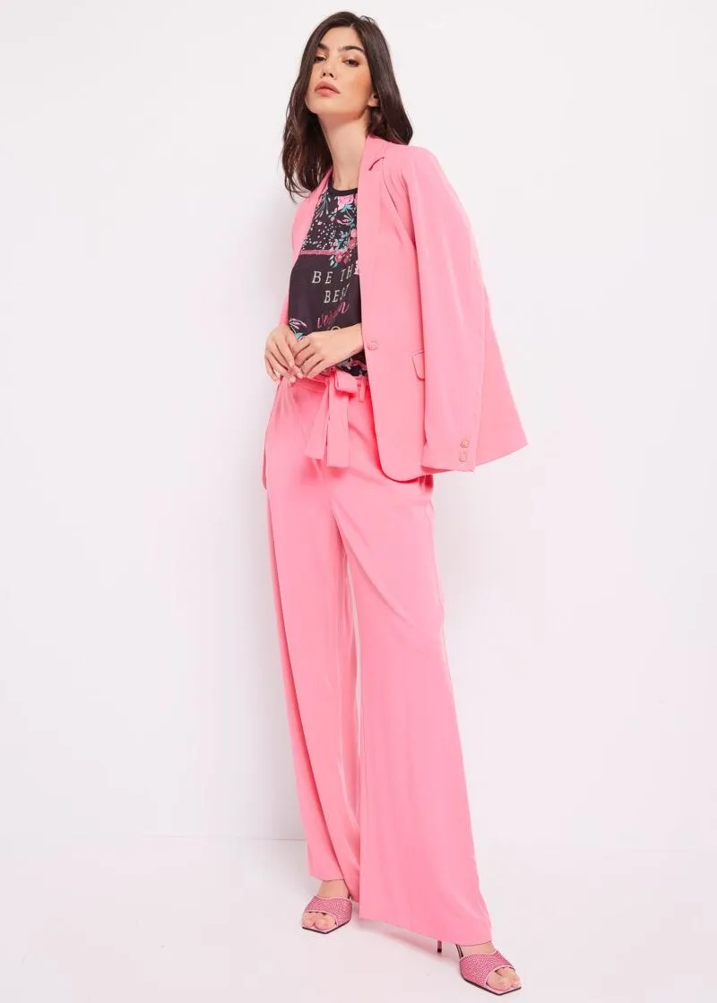 T-shirt con stampa floreale e strass