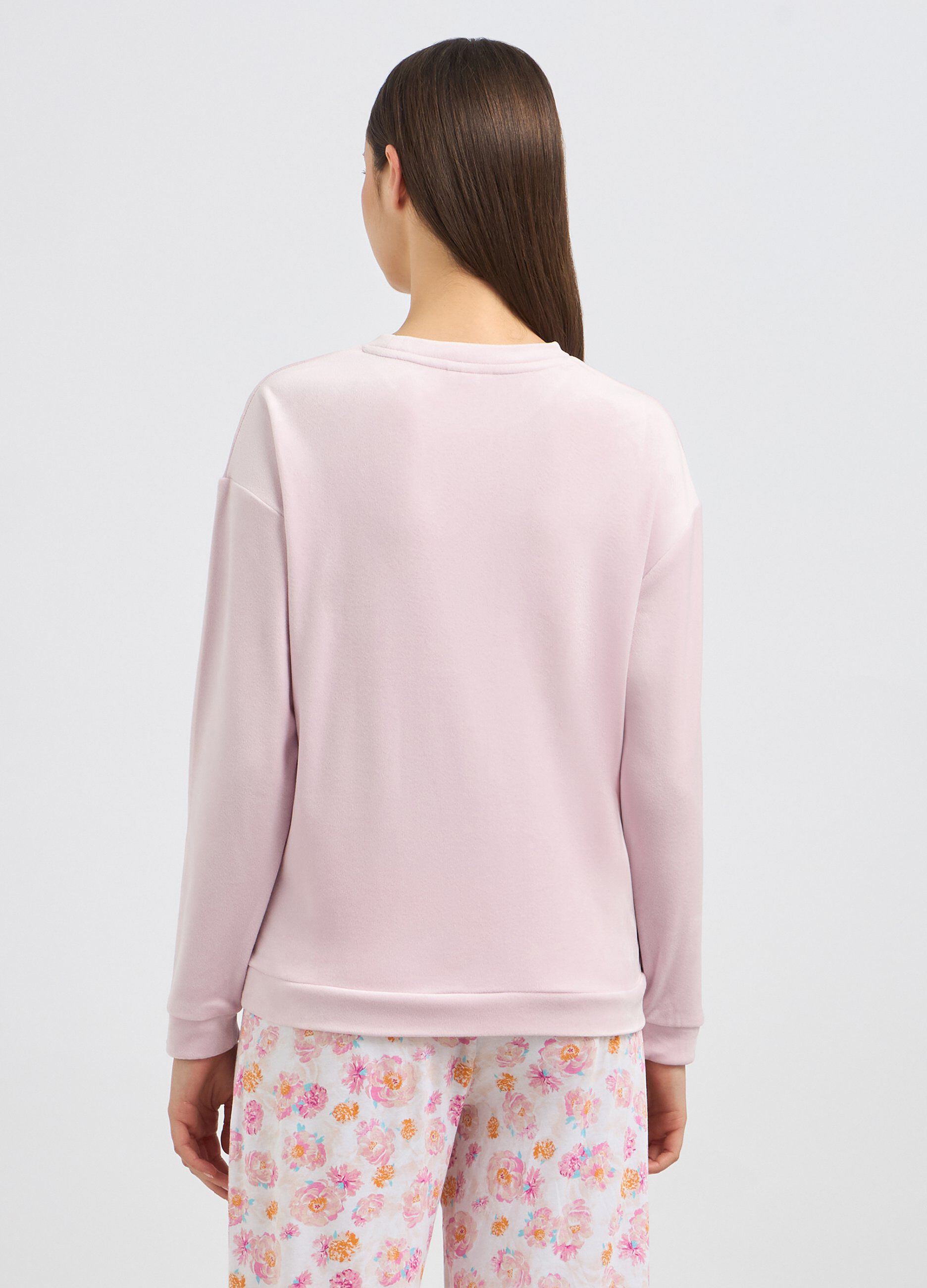 Top pigiama lungo in micro fleece donna