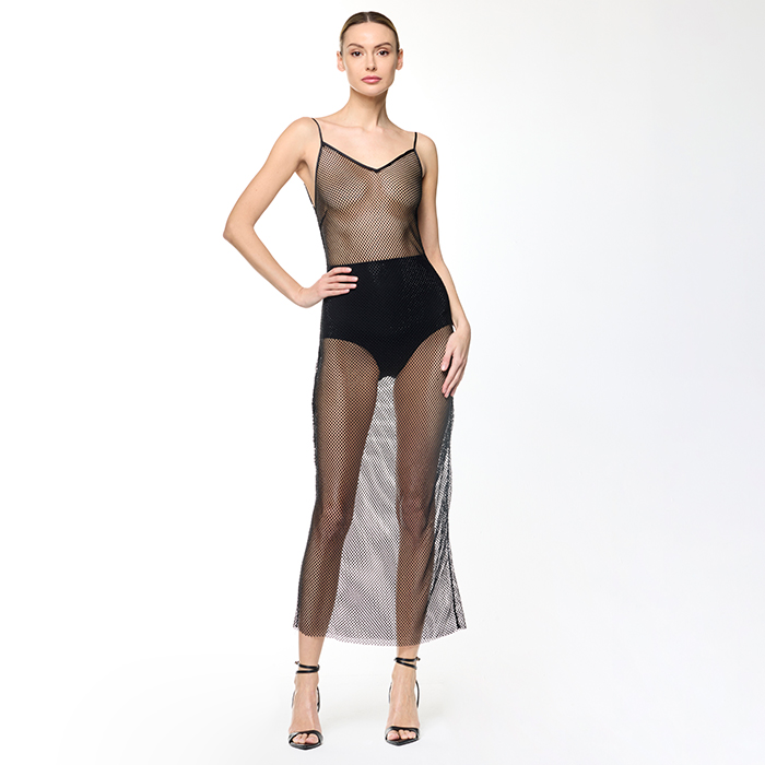 Vestito nero in strass